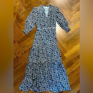 Veronica Beard Nitza Floral Silk Chiffon Maxi Dress Size 2